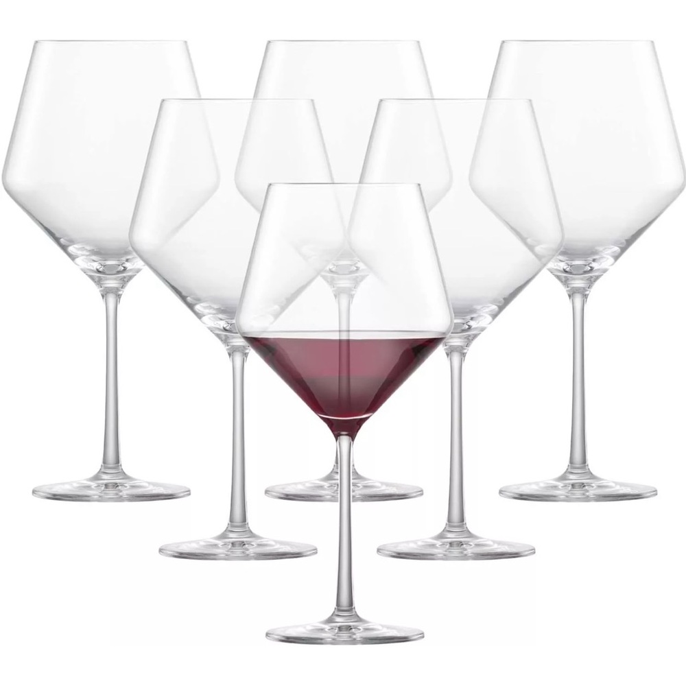Pure Burgundy Red Wine Glass (Set of 6), Graceful Burgundy Glasses for Red Wine